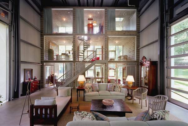 Bunny Lane recycled shipping containers House by Adam Kalkin Interior