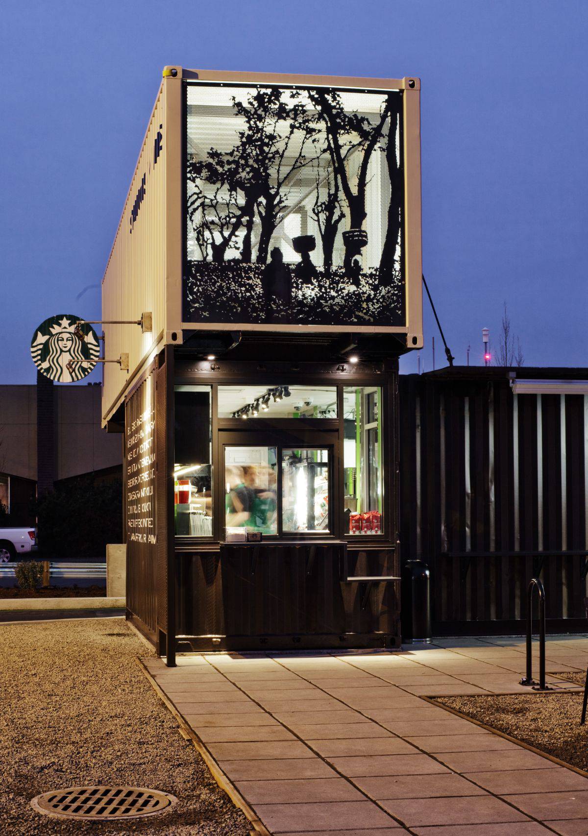 Starbucks Coffee Shop Made From Shipping Containers Design