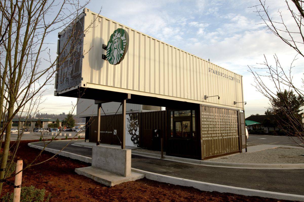 Starbucks Coffee Shop Made From Shipping Containers