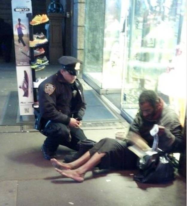 The police officer who bought shoes for a barefoot homeless man