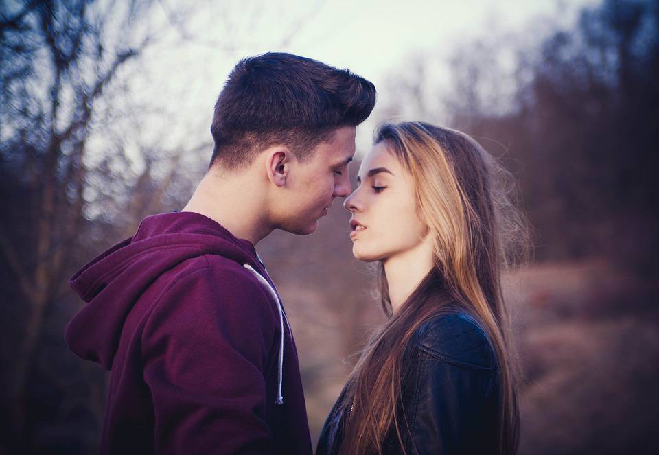 Portrait, Couple, Beauté, Baiser, Romance, Amour, Forêt