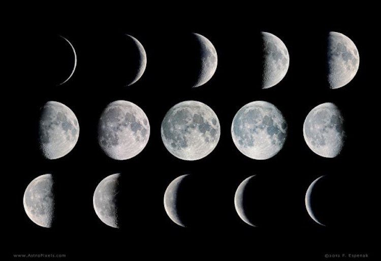 le image de phase de la lune